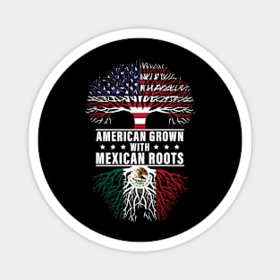 American Grown With Mexican Roots, American Flag With Mexican Flag, 4th Of July Magnet